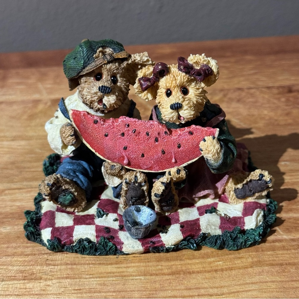 Boyds Bears/The Bearstone Collection #227749 ~ Buster & Melonie…Sweet Memories🍉